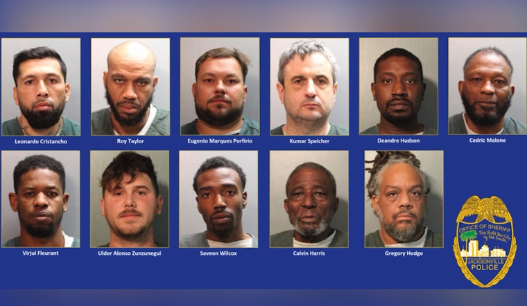 11 Men Arrested in Jacksonville Sting Operation Against Prostitution and Human Trafficking