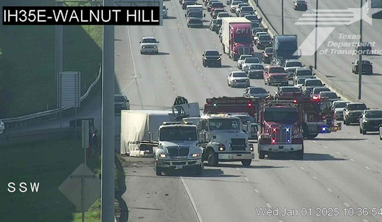 18-Wheeler Overturn on I-35 in Dallas Causes Rush Hour Delays, Lanes Now Cleared