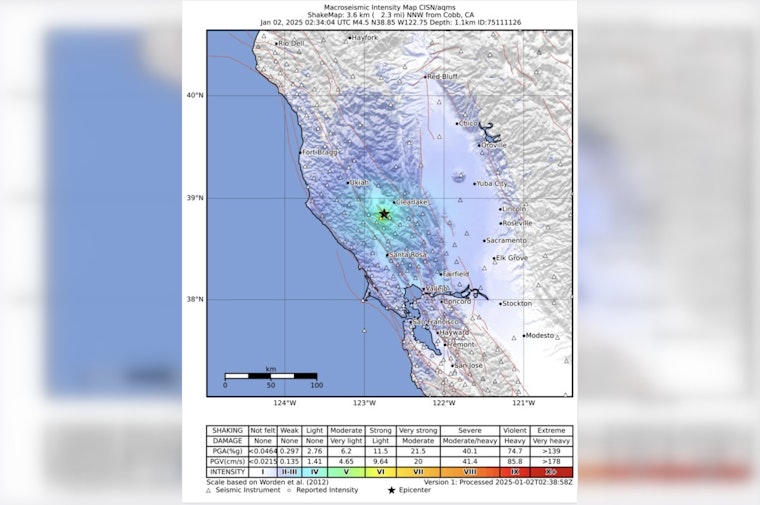 4.7 Magnitude Earthquake Shakes Northern California on New Year's Day, Alerts Issued Via ShakeAlert System