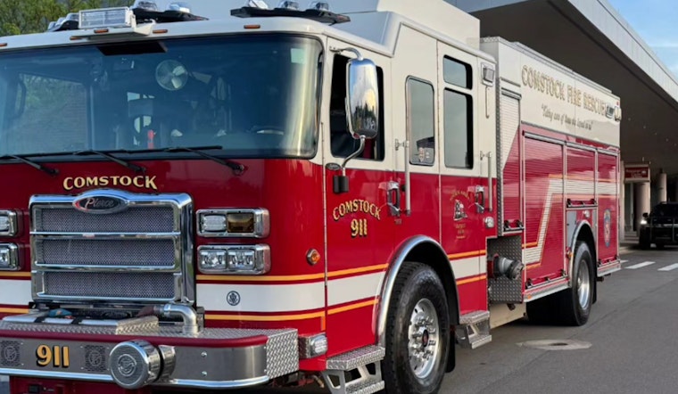 Comstock Fire Truck Struck by Vehicle on I-94 Near Kalamazoo, No First Responder Injuries Reported