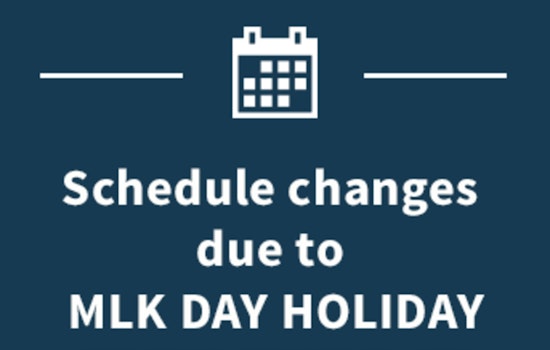 Athens-Clarke County Announces Service Schedule Modifications for MLK Day