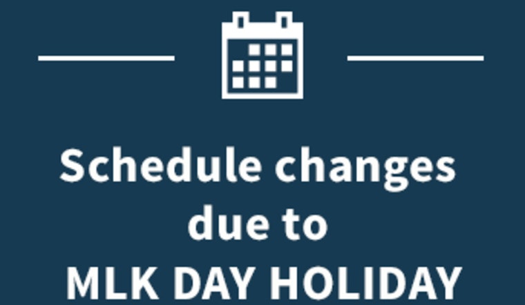Athens-Clarke County Announces Service Schedule Modifications for MLK Day