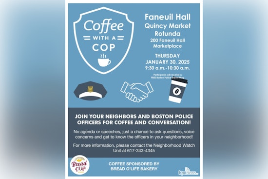 Boston Police Invite Community for Coffee with a Cop at Quincy Market Tomorrow