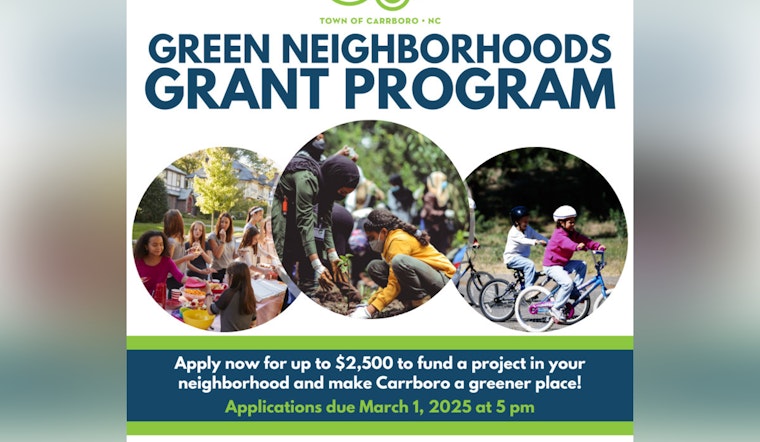 Carrboro Launches Green Neighborhoods Grant Program to Boost Local Climate Action Efforts