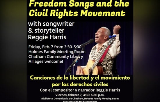 Chatham Community Library Hosts Reggie Harris for Live "Freedom Songs and the Civil Rights Movement" Program in Pittsboro