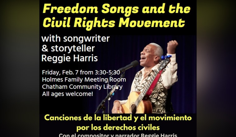 Chatham Community Library Hosts Reggie Harris for Live "Freedom Songs and the Civil Rights Movement" Program in Pittsboro