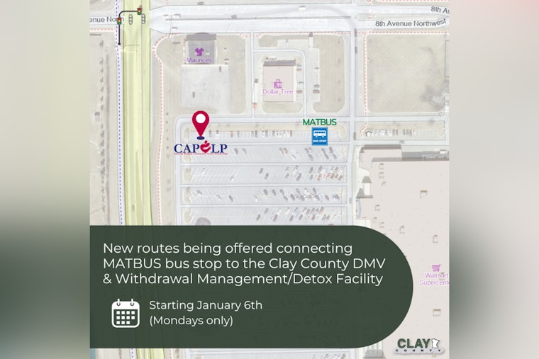 Clay County Expands Transportation Access with New Bus Routes Linking MATBUS Stop to DMV and Detox Facilities