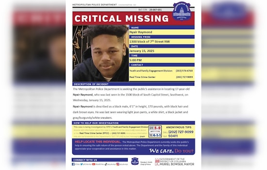 Community and DC Police Ramp Up Search for Missing Teen Nyair Raymond