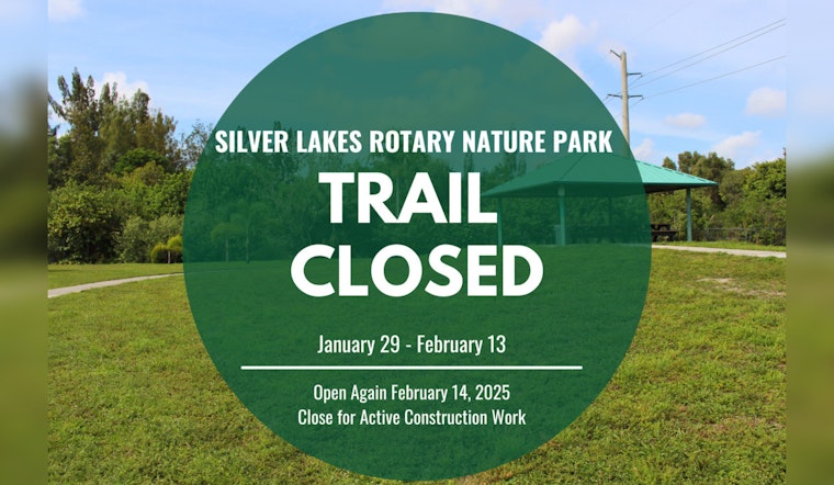 Construction Temporarily Closes Silver Lakes Rotary Nature Park North Trail in Davie