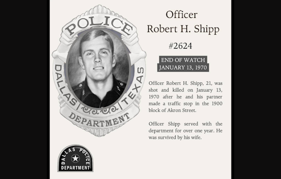 Dallas Police Department Honors Legacy of Officer Robert H. Shipp, Fallen in the Line of Duty Over Five Decades Ago