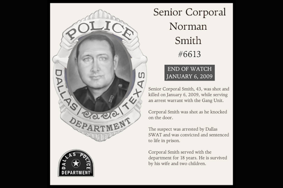 Dallas Police Department Honors the Legacy of Fallen Officer Senior Corporal Norman Smith on Anniversary of His Line-of-Duty Death