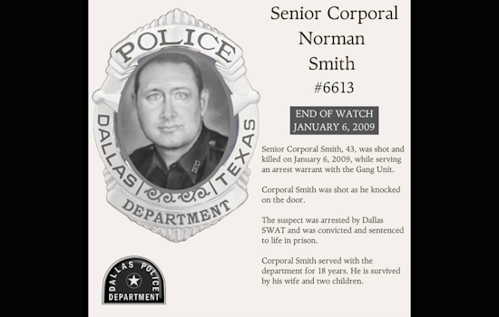 Dallas Police Department Honors the Legacy of Fallen Officer Senior Corporal Norman Smith on Anniversary of His Line-of-Duty Death
