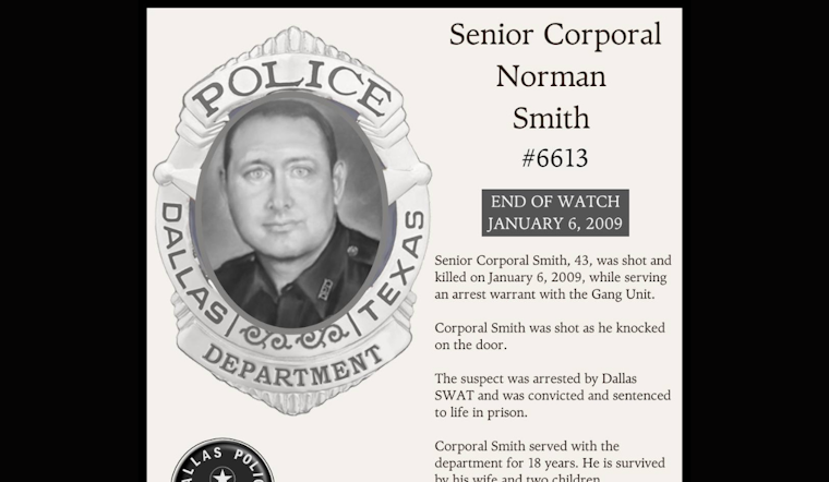 Dallas Police Department Honors the Legacy of Fallen Officer Senior Corporal Norman Smith on Anniversary of His Line-of-Duty Death