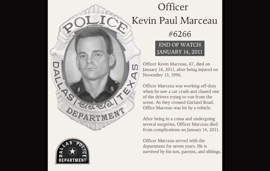 Dallas Remembers Fallen Officer Kevin P. Marceau on 12th Anniversary of His Passing