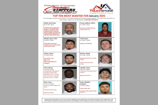 Denton County Sheriff Seeks Public Help to Find Wanted Individuals, Offers $2000 Reward