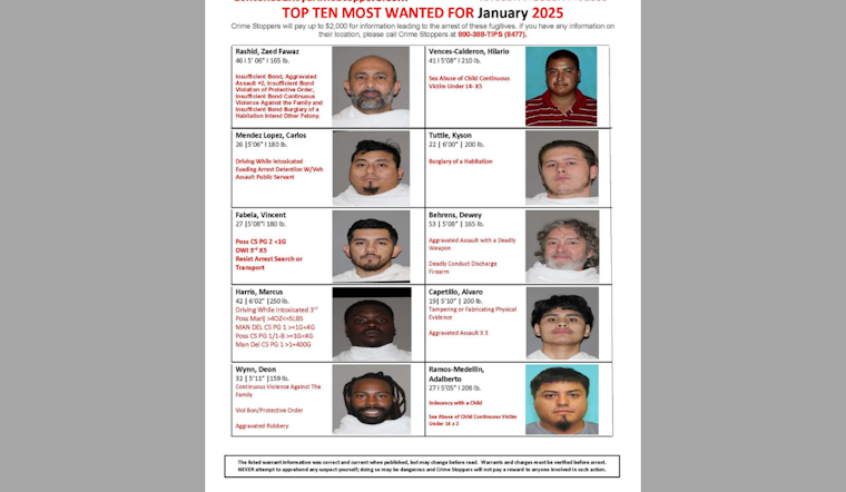 Denton County Sheriff Seeks Public Help to Find Wanted Individuals, Offers $2000 Reward