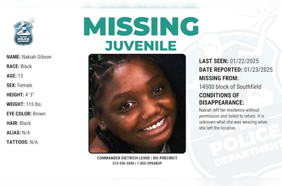 Detroit Police Seek Public's Aid in Search for Missing 13-Year-Old Nakiah Gibson