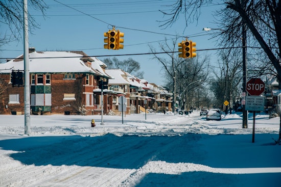 Detroit's Winter Ballet Rain Snow and Clouds Usher in the New Year