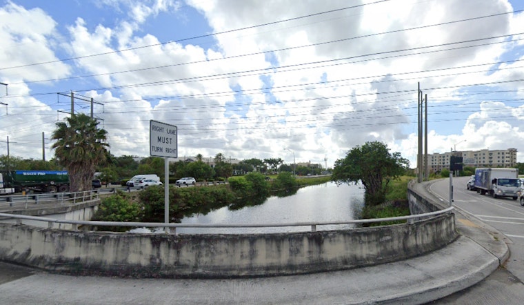 Driver Self-Rescues as Car Plunges into Davie Canal, Traffic Impacted on Orange Drive