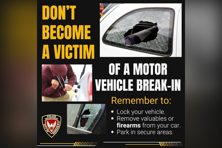 Durham Police Urge Residents to Be Vigilant Amid Surge in Car Break-Ins