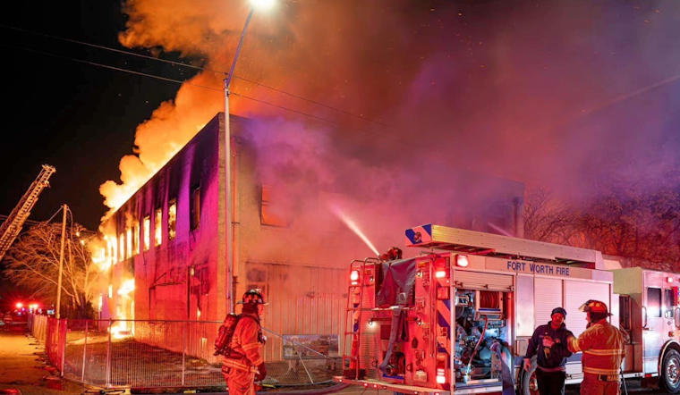 Early Morning Inferno Engulfs Abandoned Fort Worth Building, Firefighters Thwart Spread to Neighboring Properties