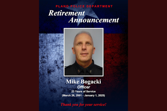 End of Watch: Officer Michael Bogacki Retires After 23 Years with Plano Police Department