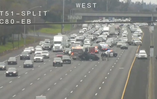 Family of Four Hospitalized After Vehicle Overturns on I-80 Near Sacramento