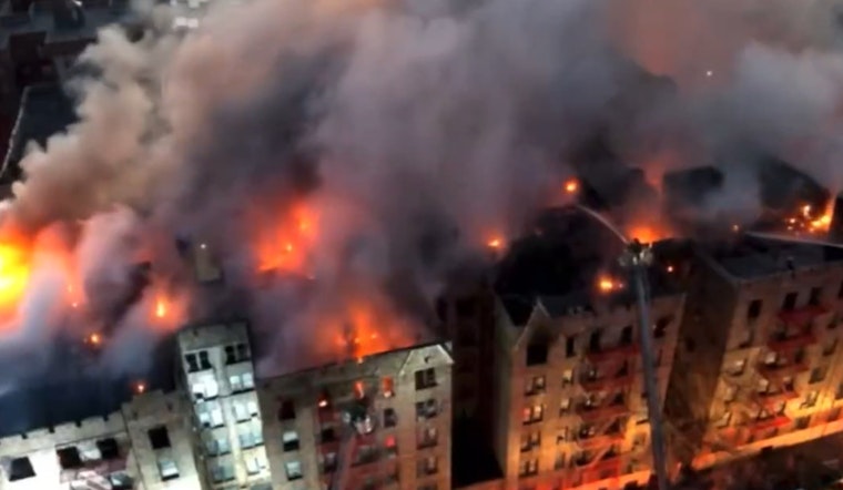 Fierce Five-Alarm Blaze Engulfs Bronx Apartment Building, Injuring Seven