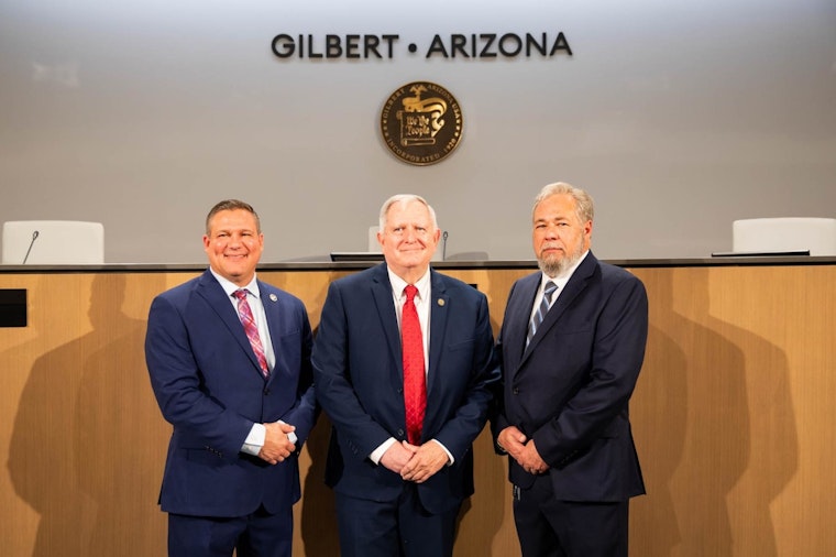 Gilbert Welcomes Newly Elected Officials: Scott Anderson Takes Oath as Mayor with Councilmembers Buckland and Lyons