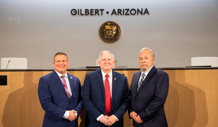 Gilbert Welcomes Newly Elected Officials: Scott Anderson Takes Oath as Mayor with Councilmembers Buckland and Lyons
