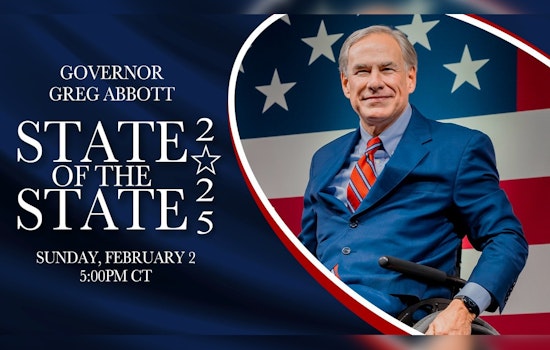 Governor Greg Abbott to Outline Legislative Priorities in 2025 State of the State Address