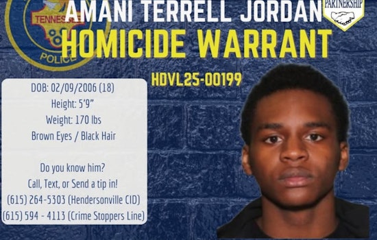 Hendersonville Police Seek Public's Help in Locating Suspect Amani Terrell Jordan for Murder