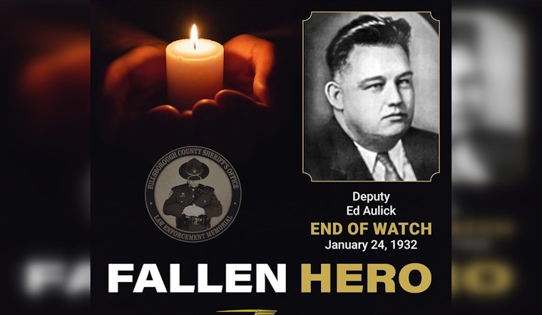 Hillsborough County Sheriff's Office Remembers Deputy Killed in 1932 With Solemn Tribute on Social Media