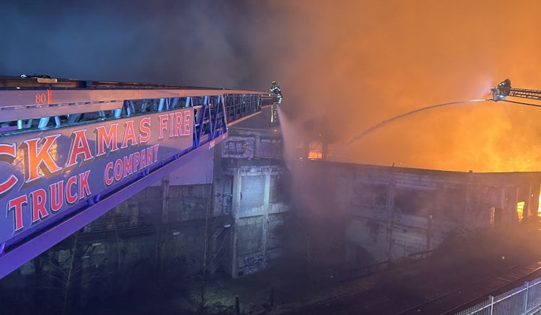 Historic Blue Heron Paper Mill in Oregon City Engulfed in Flames, Sparks Major Emergency Response