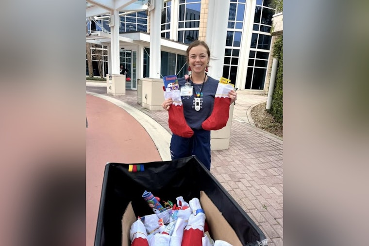 Jacksonville Beach Police Spread Holiday Cheer to Wolfson’s Children’s Hospital with Extra Stockings
