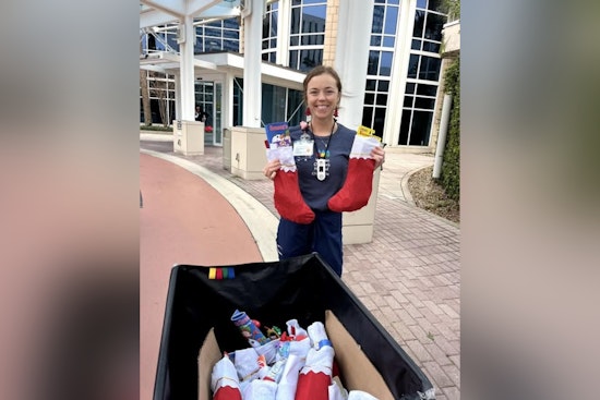 Jacksonville Beach Police Spread Holiday Cheer to Wolfson’s Children’s Hospital with Extra Stockings