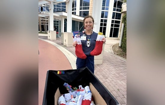 Jacksonville Beach Police Spread Holiday Cheer to Wolfson’s Children’s Hospital with Extra Stockings