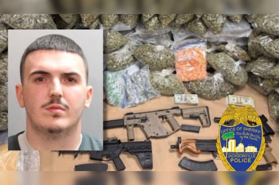 Jacksonville Burglary Call Leads to Arrest and Major Drug and Weapons Seizure