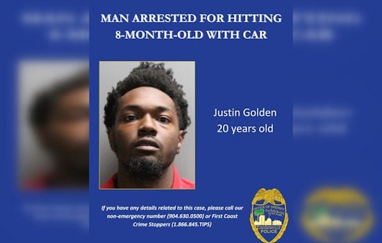 Jacksonville Man Charged with Aggravated Manslaughter and Vehicular Homicide in Death of 8-Month-Old Baby