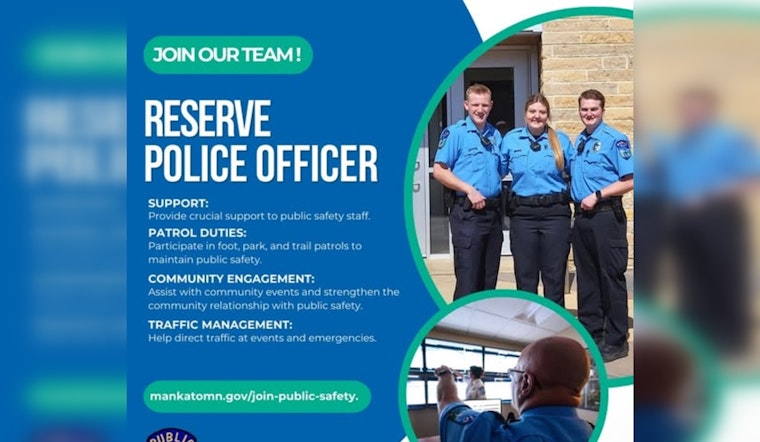 Join Mankato's Finest, City Seeks Volunteer Reserve Police Officers to Enhance Public Safety
