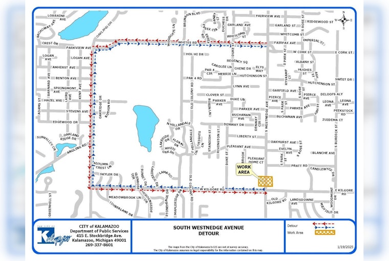 Kalamazoo Water Main Break Closes Key Intersection, Commuters Detoured