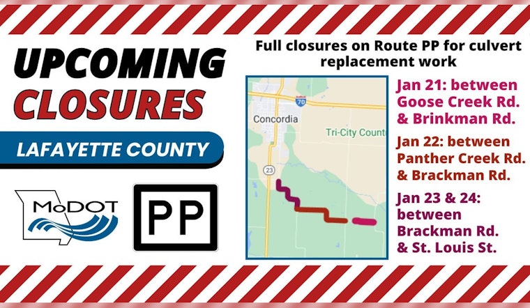 Kansas City Area Road Closures Announced by MoDOT from Jan 21-24 for Maintenance Work
