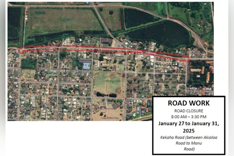 Kekaha Road Resurfacing Project to Impact Traffic January 27-31 with One Lane Access and No Parking Zones
