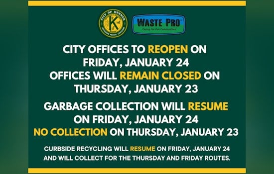 Kenner City Offices Reopen and Services Resume After Winter Storm as Officials Urge Conservative Water Usage