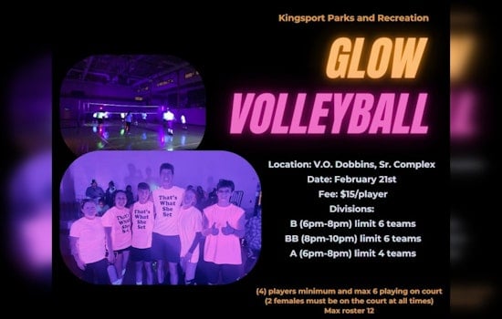 Kingsport Lights Up the Night with Glow Volleyball Event at V.O. Dobbins, Sr. Complex