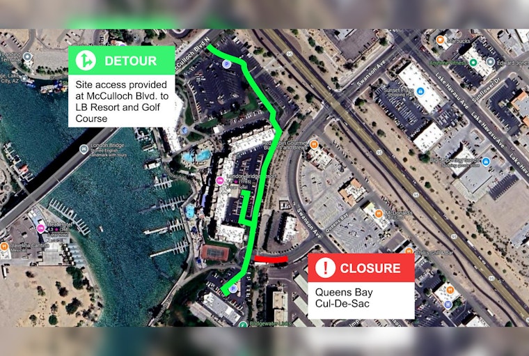 Lake Havasu City Announces Temporary Closure of Queen’s Bay Cul-de-sac for Construction