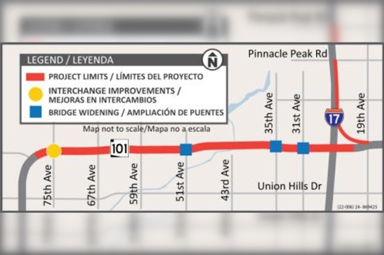 Lane Closures on Loop 101 Span to Affect Night Travel Through Mid-January 2025