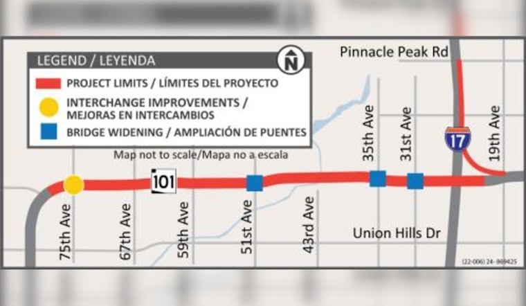 Lane Closures on Loop 101 Span to Affect Night Travel Through Mid-January 2025