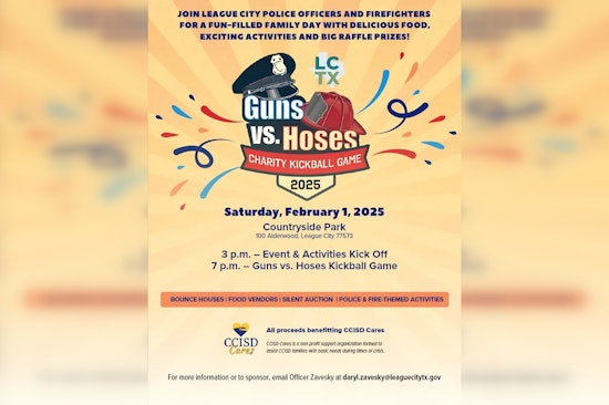 League City Police and Fire Departments Face Off in Charity Kickball Game to Support CCISD Cares