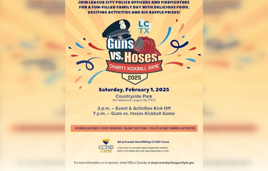League City Police and Fire Departments Face Off in Charity Kickball Game to Support CCISD Cares